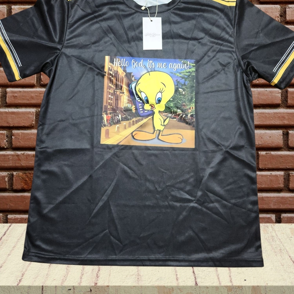 Black "HELLO GOD,Its Me Again!" Graphic T-Shirt